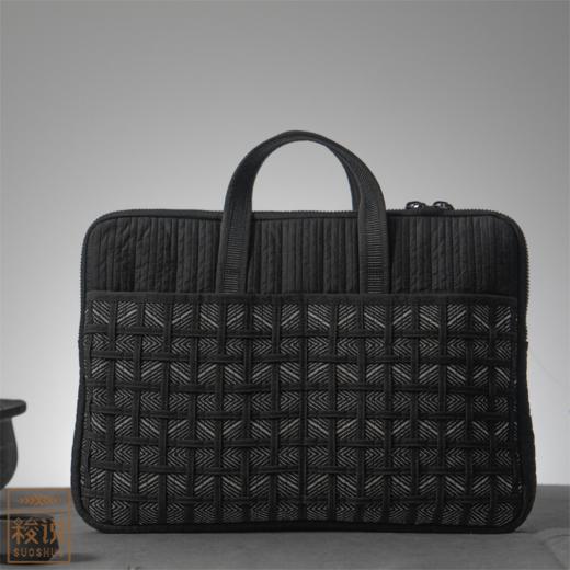 【梭说】时光系列包袋 手工侗锦水波纹 电脑公文包 手提包 链条包 轻便耐用 商品图1