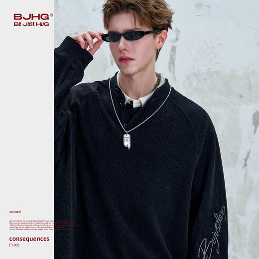 BJHG不计后果禅意立领卫衣外套男款秋季2025新款中式刺绣廓形外套 商品图1
