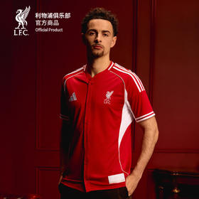 【官网同款】利物浦俱乐部 | 休闲文化棒球球衣红色短袖开衫