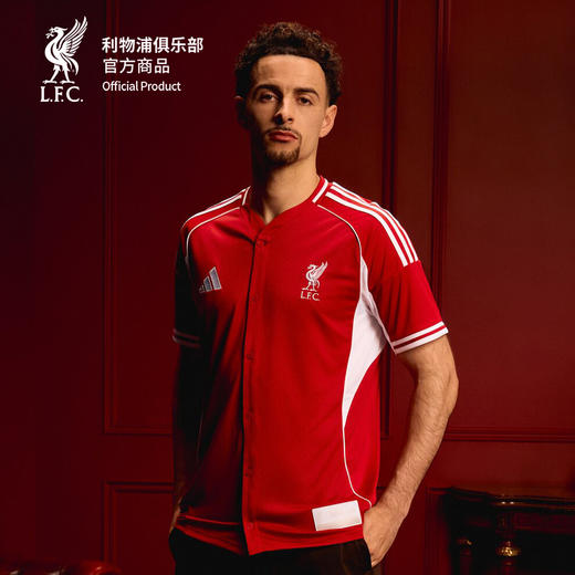 【官网同款】利物浦俱乐部 | 休闲文化棒球球衣红色短袖开衫 商品图0