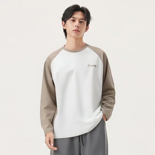 gxg.jeans男装  撞色拼接插肩袖时尚宽松圆领卫衣男生 25年秋热卖 商品图2