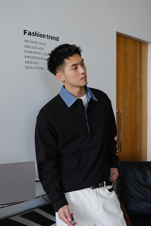 徐太浪410g松弛感翻领POLO衫男2025新款秋季休闲青年通勤保罗上衣 商品图5