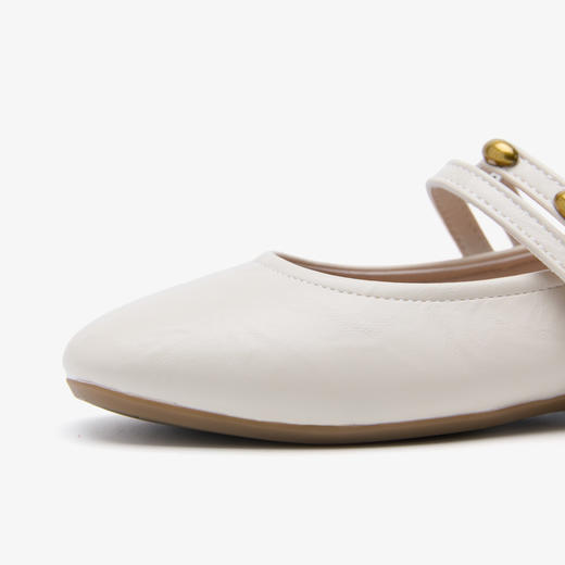 【限时秒杀】西遇平底玛丽珍鞋女新款秋季法式复古小金豆方头浅口软底单鞋V1656929 商品图6