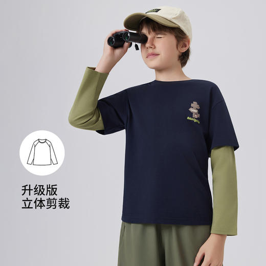 【纳维凯尔】【120-165】Navigare小帆船男童春秋款假两件长袖T恤 商品图2