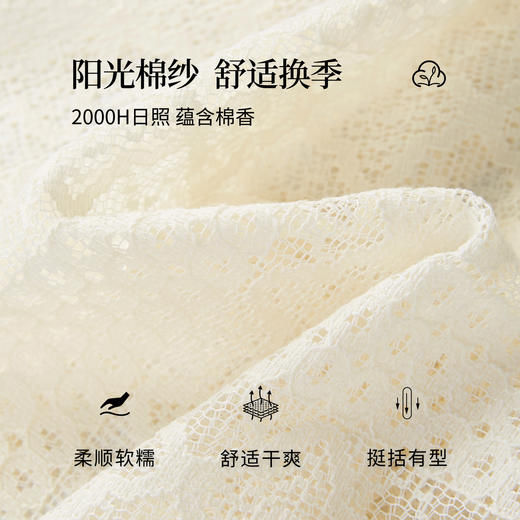 【08/06新品】熙世界波嬉风钩花镂空蕾丝罩衫长袖早秋新款休闲度假流苏圆领上衣 商品图3