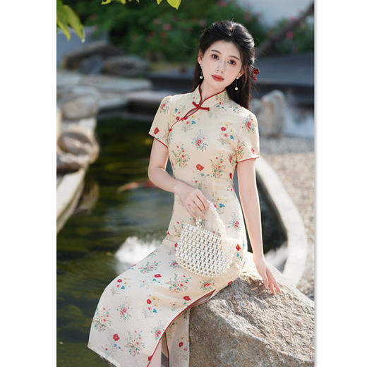 GX新中式旗袍女夏2025新款薄款改良年轻款国风女装旗袍连衣裙 商品图3