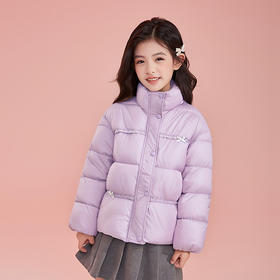 笛莎Deesha 童装女童羽绒服2025冬新款女童甜美花边羽绒服