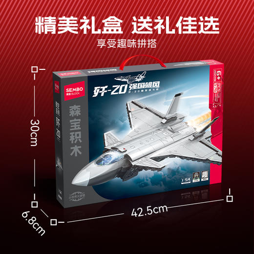 森宝积木歼20隐形战斗机国产军事飞机模型拼装玩具拼搭积木收藏男 商品图12