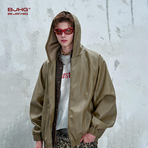 BJHG不计后果连帽夹克外套男女款秋2025新款美式潮牌男士痞帅皮衣 商品图2