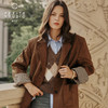 Petite Studio 25秋 Dominique焦糖棕法式复古美拉德麂皮西装外套 商品缩略图2
