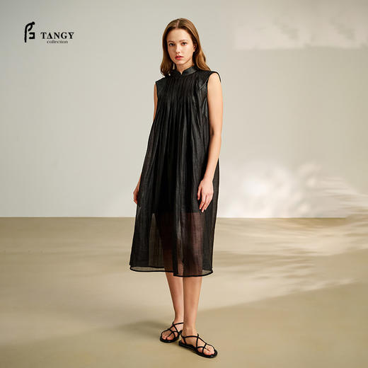 2025天意精品夏季新品中国风女士无袖连衣裙L252803 商品图0