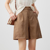 Meins梅因斯 夏款女休闲百搭天然亚麻短裤显高显瘦阔腿短裤D25NF2272 商品缩略图4