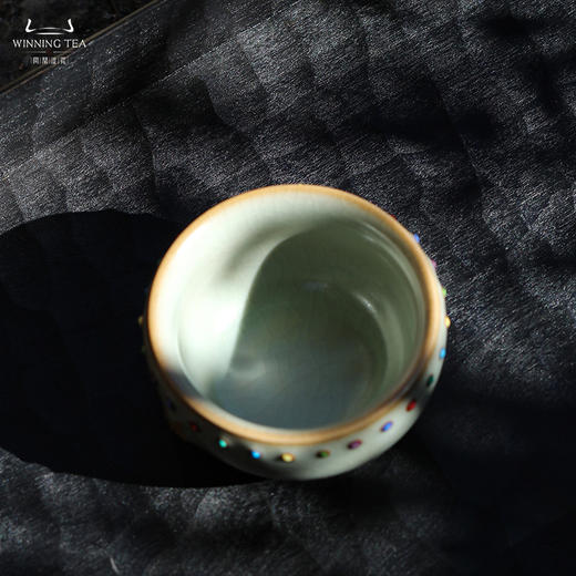 问鼎汝瓷鼎峰系列天青蛇首七宝战鼓杯（描金） 商品图2