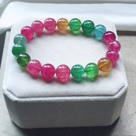 10.8mm单圈彩虹碧玺手串