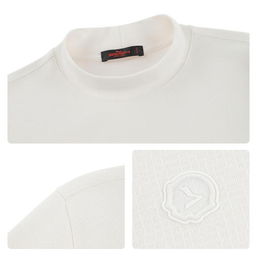 【提花肌理T恤】柒牌男士秋冬季新款半高领弹力T恤时尚休闲上衣129T70160 商品图3