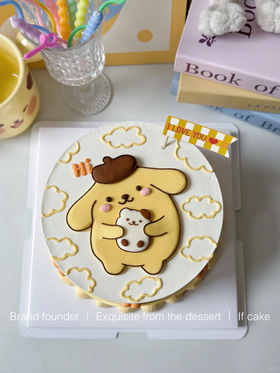 布丁狗卡通手绘蛋糕-低糖处理无添加