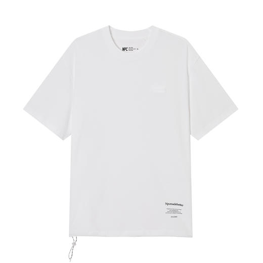 NPC潮牌胸前小织带100%棉短袖T恤男简约舒适字母印花NP55TE71 商品图6