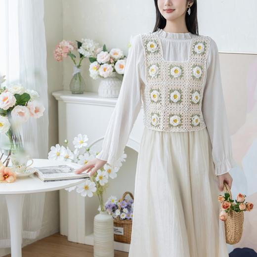 苏苏姐家莹莹写意手工diy钩针棉线蕾丝亚麻背心毛线团材料包 商品图3