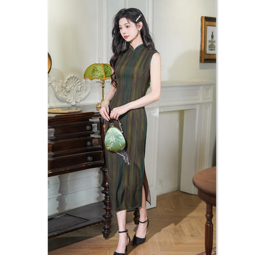 GX复古国风改良新中式长款无袖旗袍2025夏季新款年轻款日常港风旗袍 商品图0