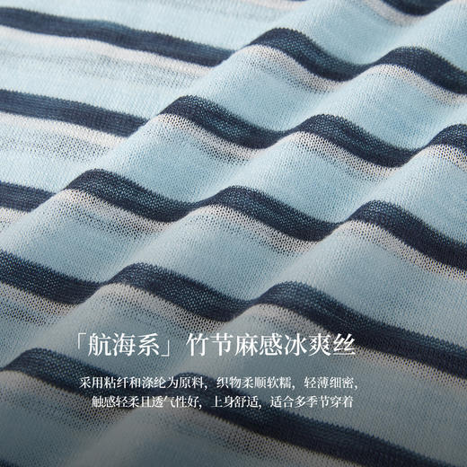 【08/06新品】熙世界航海系条纹针织衫女早秋薄款2025新款宽松慵懒长袖圆领上衣 商品图3