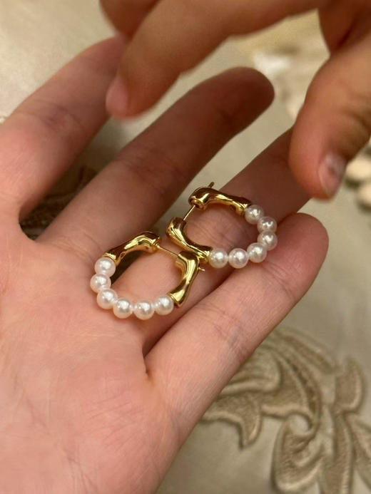 84-6 统货/直发 金属INS风 多种佩戴方式 4-4.5mm极光baby珠 耳线/耳环 商品图2