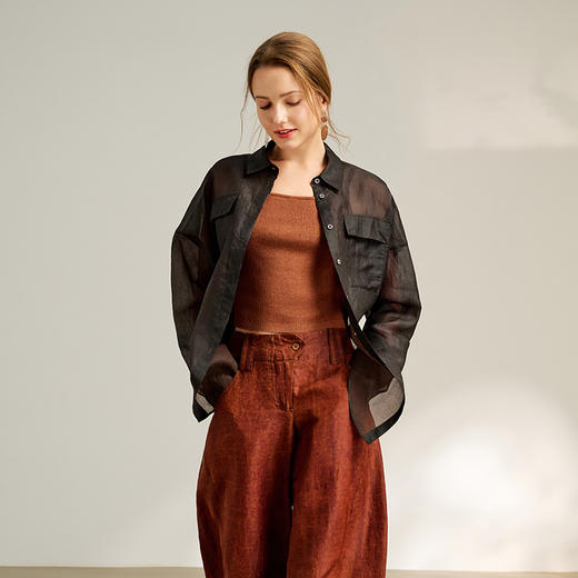 TANGYcollection天意2025秋季新品商场同款茛绸女衬衣L252003 商品图1