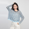 【08/06新品】熙世界航海系条纹针织衫女早秋薄款2025新款宽松慵懒长袖圆领上衣 商品缩略图4