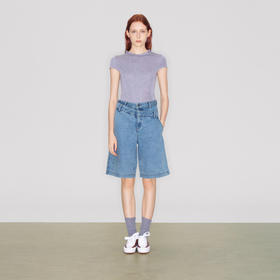 lost in echo2025秋冬新款宽松直筒个性双腰头百搭牛仔阔腿中裤女