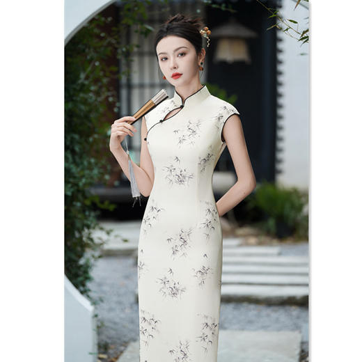 GX改良新中式年轻少女款长款旗袍2025夏季新款日常可穿旗袍裙 商品图0