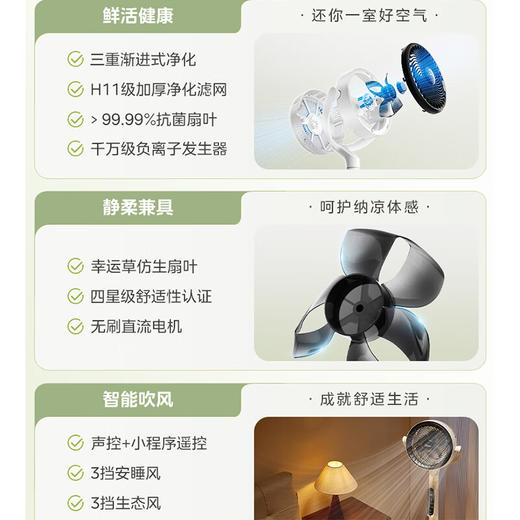 [立秋特惠场]美的（Midea） 家用电风扇空气循环扇卧室客厅多用节能省电台式立式落地扇变频遥控智能WiFi互联【线下同款】 FGD24SFQ白色（小程序+语音+遥控+触控） 商品图4