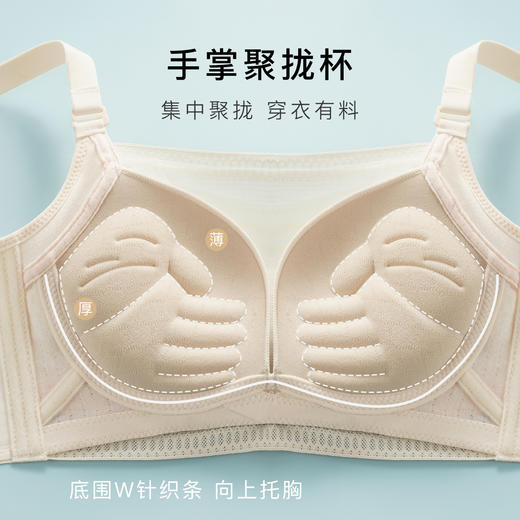 【小胸聚拢】无痕抹胸防走光聚拢显大手掌杯内衣女收副乳文胸罩嫣然浅醉 商品图5