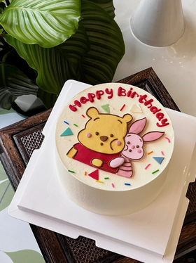 迪士尼维尼熊噗噗小猪皮杰piglet卡通手绘蛋糕-低糖处理无添加