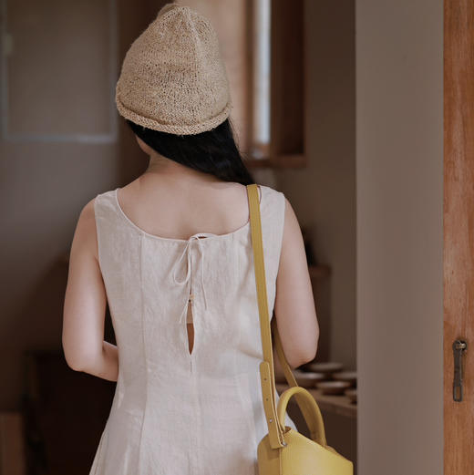自制亚麻收腰连衣裙 商品图3