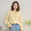 西遇绝美立体花朵圆领系带衬衫女秋季甜美荷叶边长袖衬衣V2551106 商品缩略图2