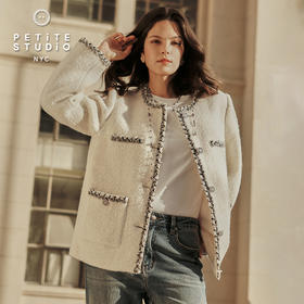 Petite Studio 25秋 Charmaine米白色法式小香风外套复古夹克上衣