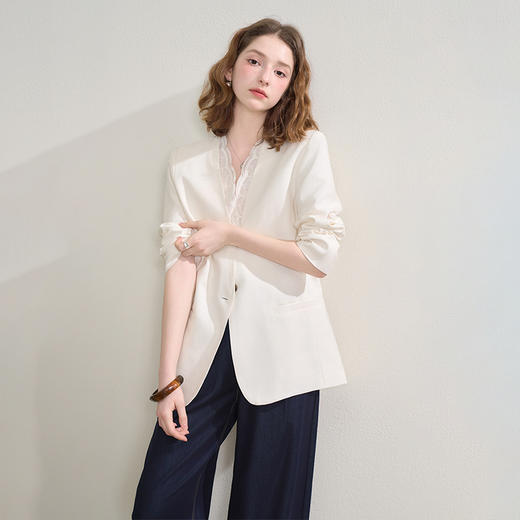 西遇气质通勤老钱风西装外套女秋季时尚简约高级休闲西服V2551154 商品图2