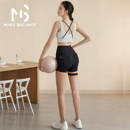 慕柏郦透气速干健身短裤女运动短裤超强弹性鲨鱼裤无痕2363 商品图3