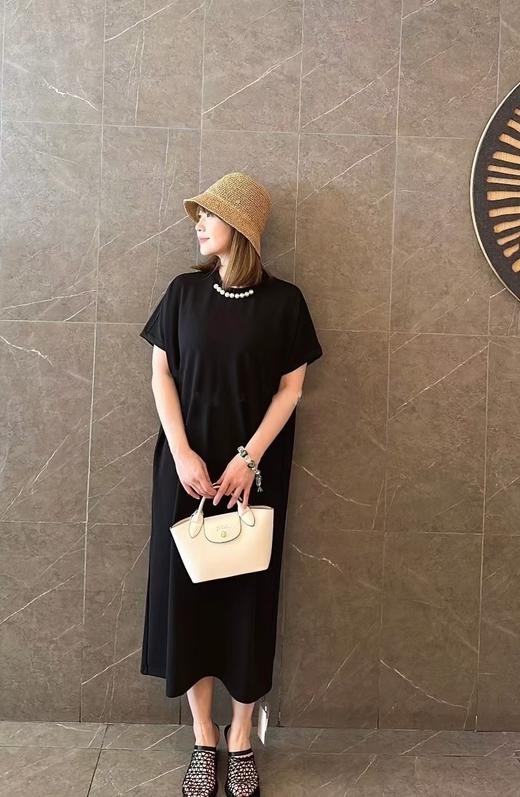 珍珠连衣裙！25夏季新款简约时尚百搭圆领短袖重工钉珠连衣裙女款！ 商品图0