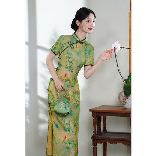 GX老上海复古中国风长款大码妈妈旗袍2025夏新款改良中式高级感旗袍 商品图0