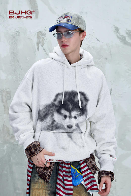 BJHG不计后果美式重磅加绒卫衣外套男女秋季新款潮牌宽松休闲卫衣 商品图5