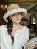 法式优雅拉菲草帽！2025女款夏季度假沙滩帽蕾丝花边渔夫帽遮阳盆帽子！ 商品缩略图5