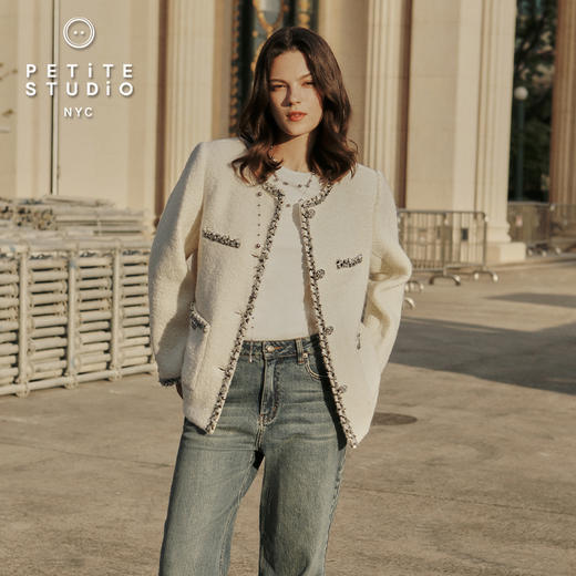 Petite Studio 25秋 Charmaine米白色法式小香风外套复古夹克上衣 商品图2