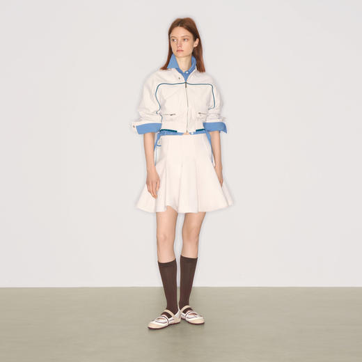 lost in echo2025秋冬新款撞色运动收腰显瘦夹克短外套高腰半身裙 商品图0