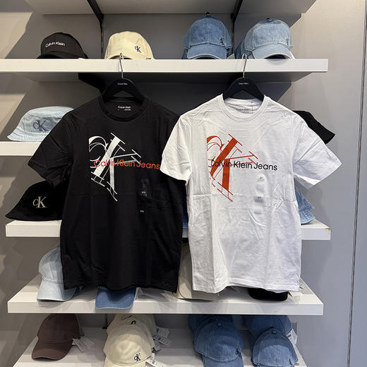 Calvin Klein jeans/CK 男士纯棉圆领字母LOGO印花透气短袖T恤 商品图0