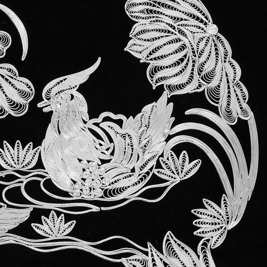 子佩集S999银手工银花丝【鸳鸯戏莲】双面旋转花丝台屏【YYXLHATP】大师工坊原创设计2508 商品图11