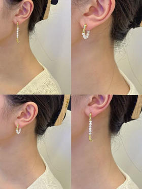 84-6 统货/直发 金属INS风 多种佩戴方式 4-4.5mm极光baby珠 耳线/耳环