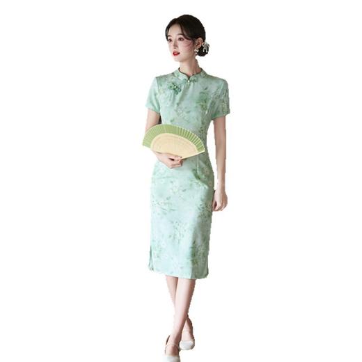 GX绿色旗袍改良2025新款气质年轻款少女民国风连衣裙新中式日常夏季 商品图4