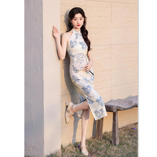 GX时尚改良年轻少女款挂脖露肩旗袍2025夏季新款日常性感旗袍 商品图2