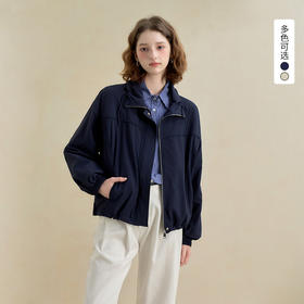 西遇美式复古工装夹克外套女秋季宽松显瘦棒球服通勤短款上衣V2951196