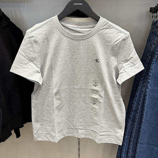 Calvin Klein Jeans/CK 女士夏季经典版纯棉绣标休闲圆领短袖T恤 商品图2